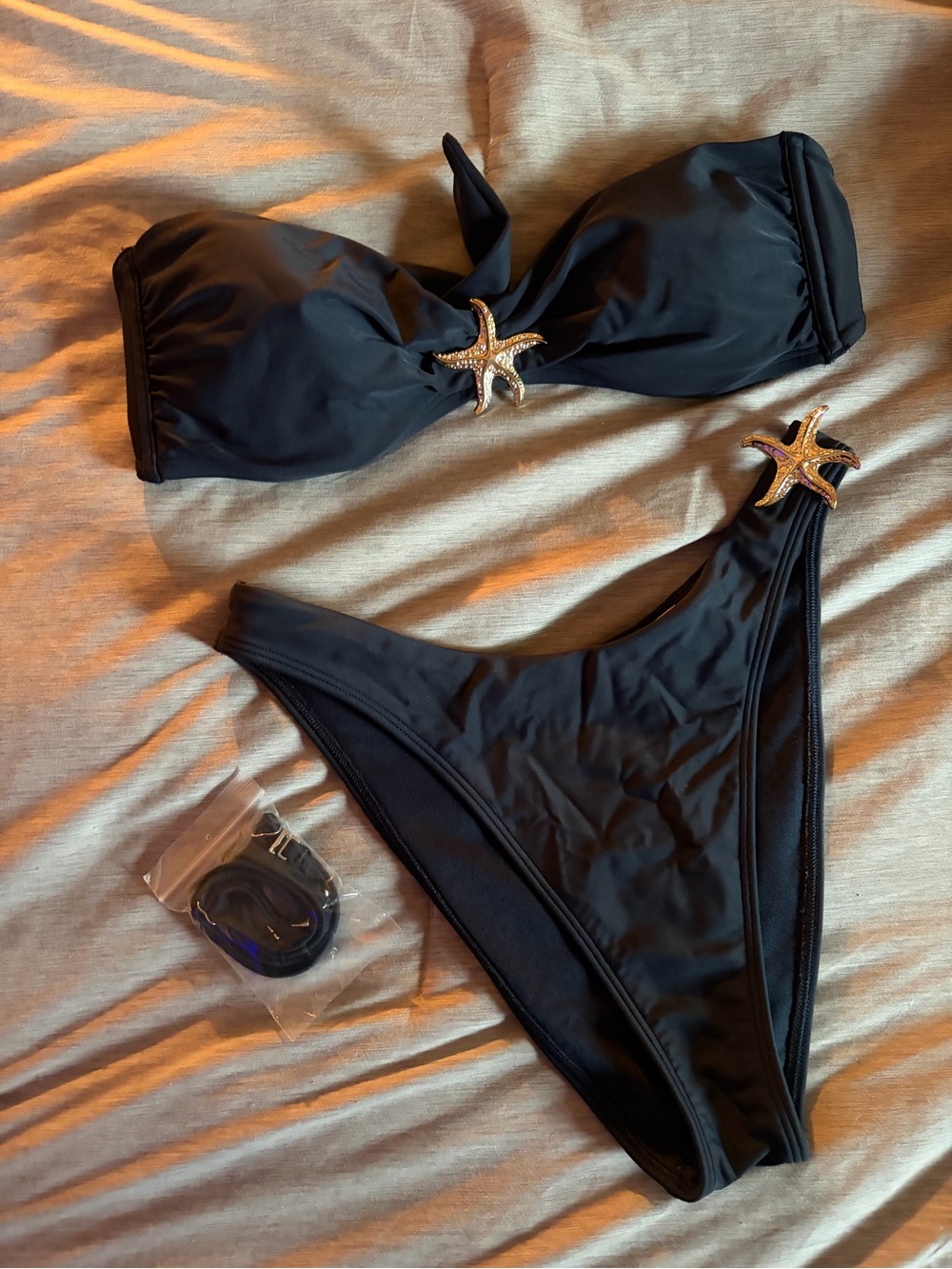 Navy Starfish Detail Bandeau Bikini Set - Women Swim Abercrombie & fitch